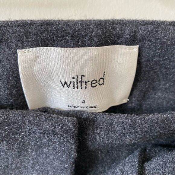 Aritzia-Wilfred Dark Grey Wool Blend Tie Front Ankle Pants (Size:4) - Picture 13 of 13